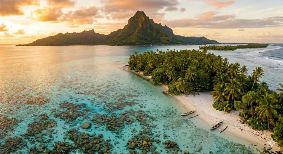 Lagon turquoise de Maupiti en Polynésie française - snorkeling avec les raies manta lors d'une excursion Arii Tours