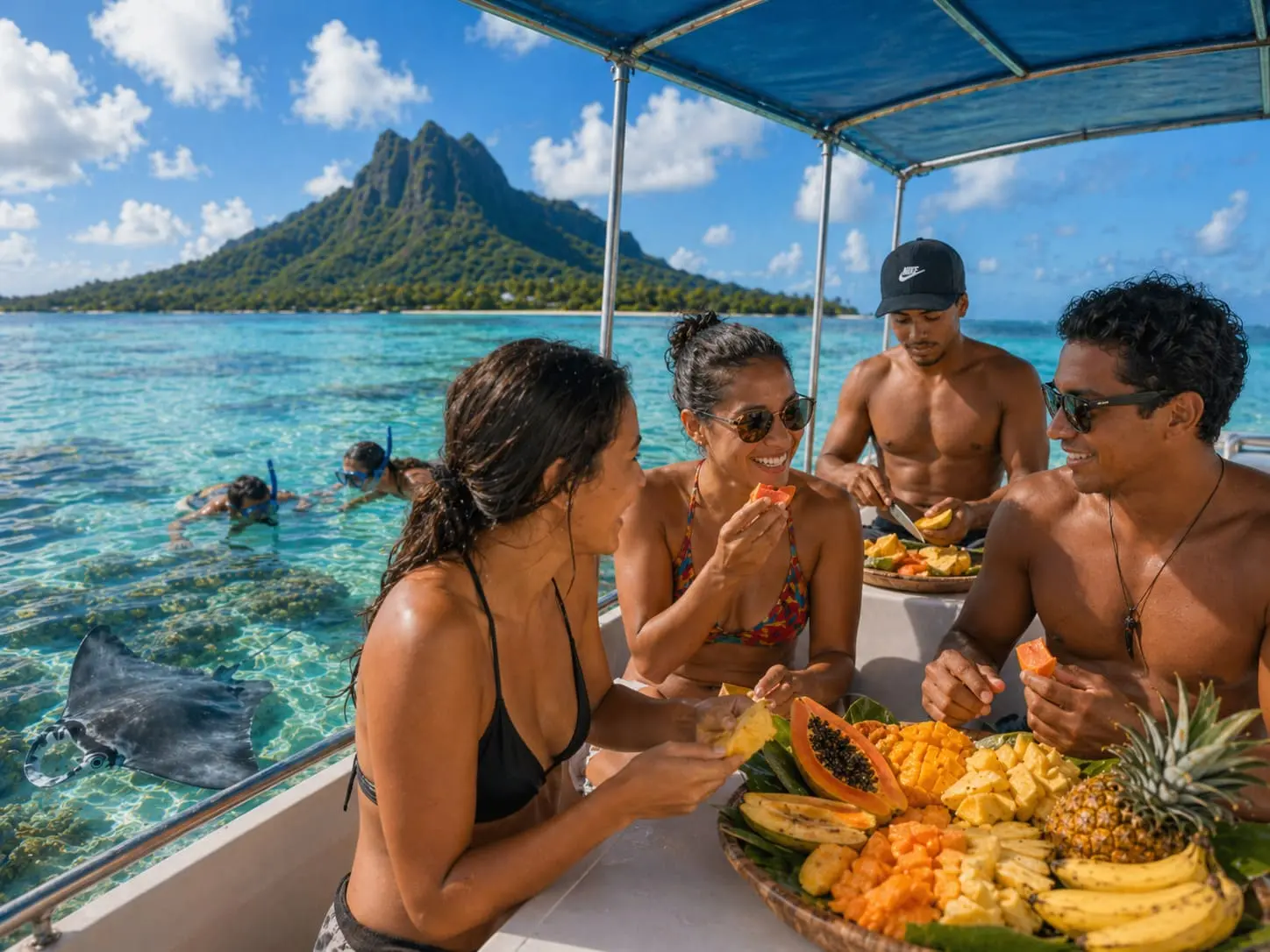 Demi-journée en lagon à Maupiti - snorkeling avec les raies manta et découverte du récif corallien